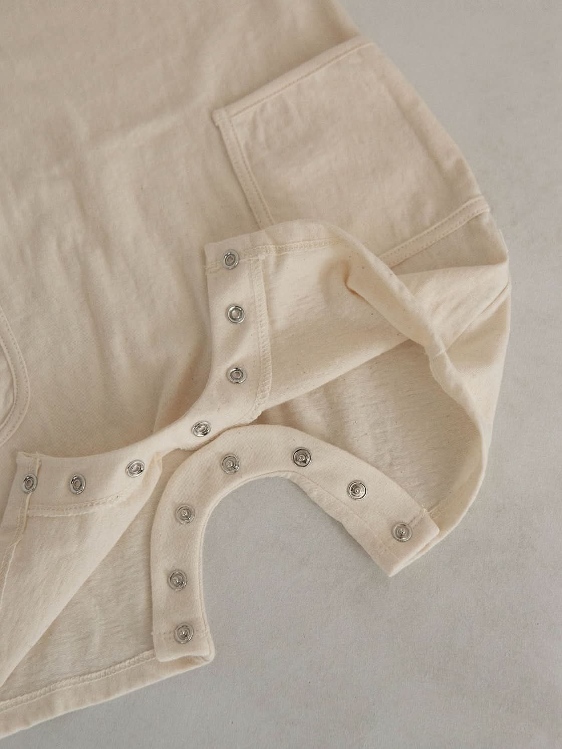 Baby Cotton Sleeveless Pocket Jumpsuit (3-18m)- Ivory - AT NOON STORE