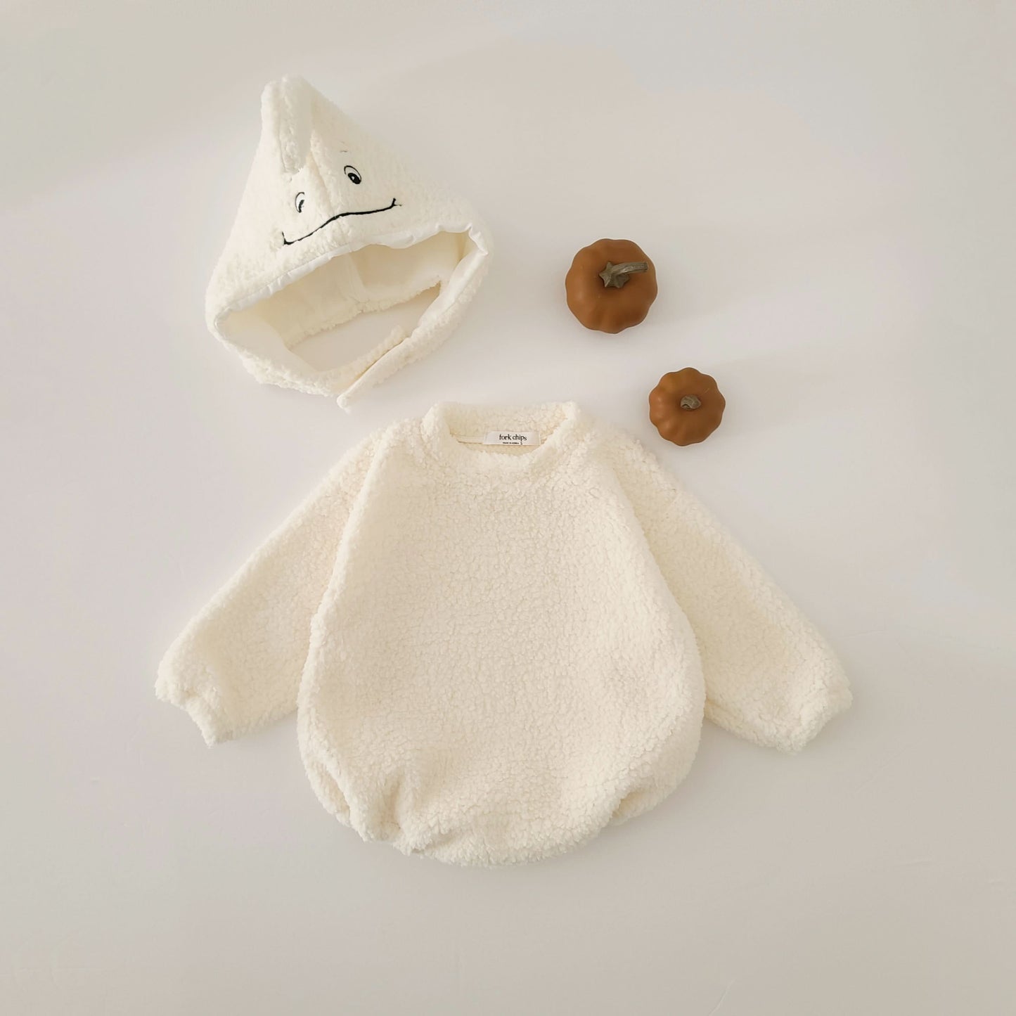 Baby Halloween Romper and Smiley Ghost Hat Set (0-18m) - AT NOON STORE