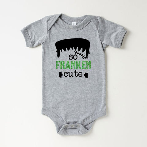 Baby So Franken Cute Romper (3-24m) - Heather Gray - AT NOON STORE