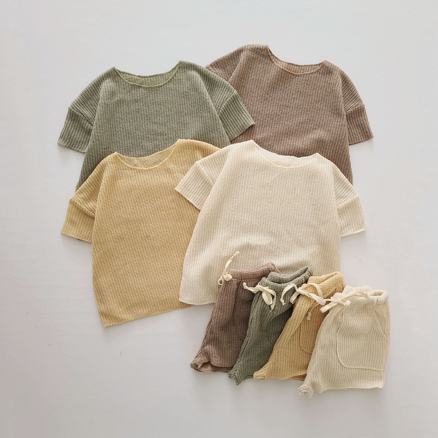 Mom Summer Knit Top and Shorts Set (Mom)- Butter - AT NOON STORE