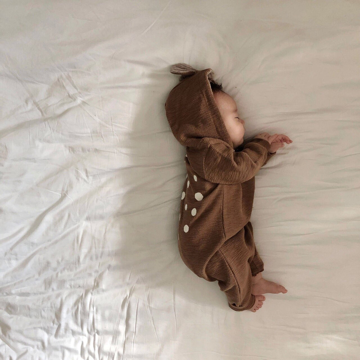 Baby Bambi Hooded Jumpsuit - Brown