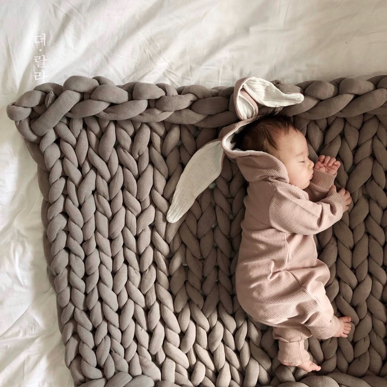 Baby Lala Bunny Hooded Jumpsuit -Gray - AT NOON STORE