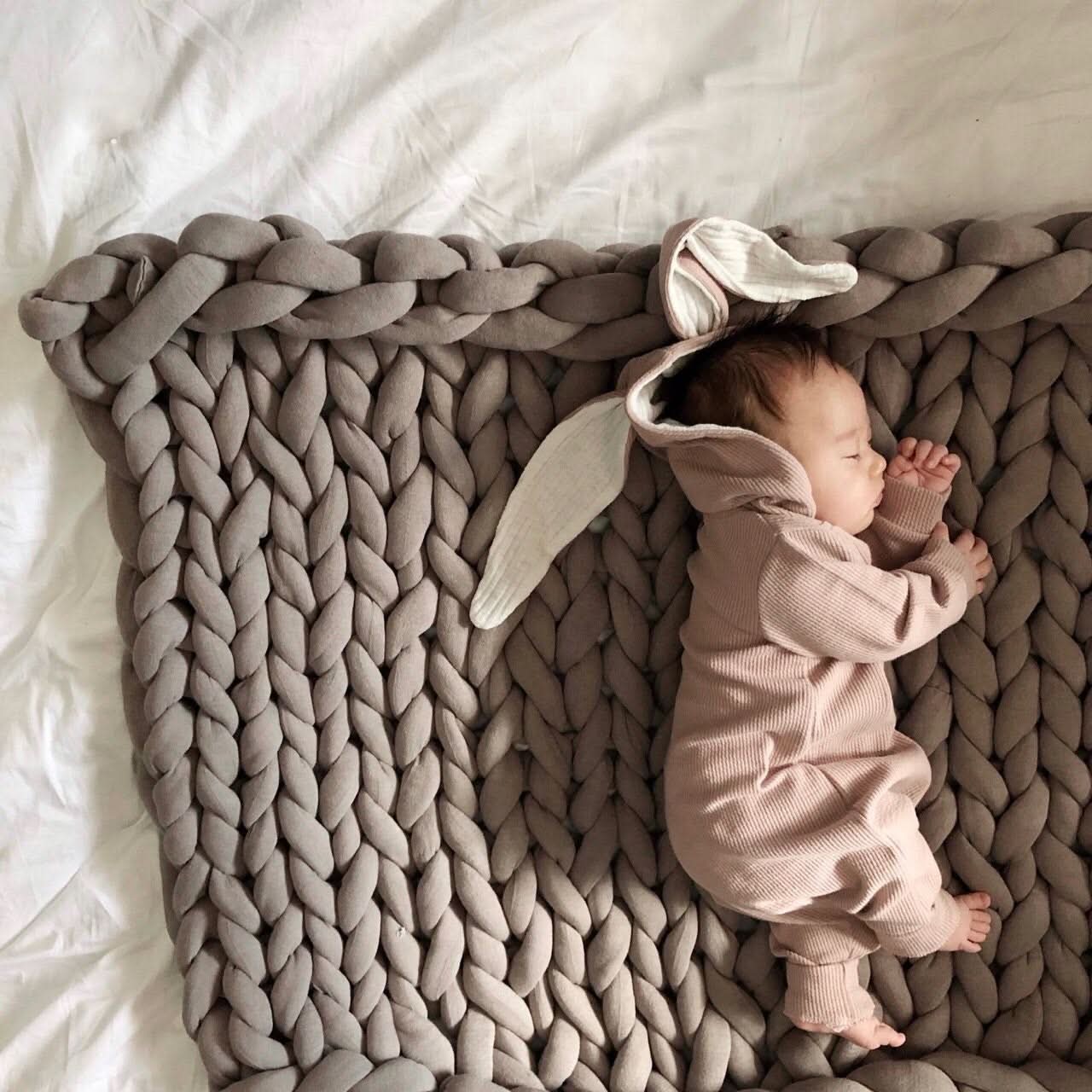 Baby Lala Bunny Hooded Jumpsuit -Ivory - AT NOON STORE