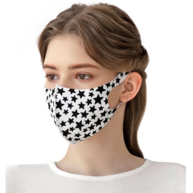 Kids Adult Protective Washable 3D Face Mask - White/Stars - AT NOON STORE