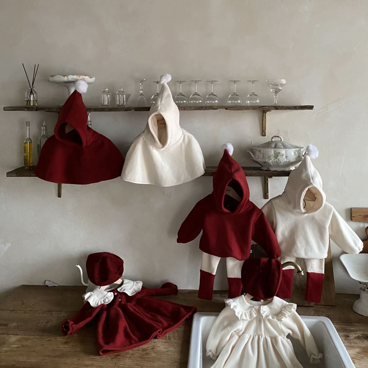 Kids Aosta Pompom Cone Cape (0-5y) - 2 Colors - AT NOON STORE