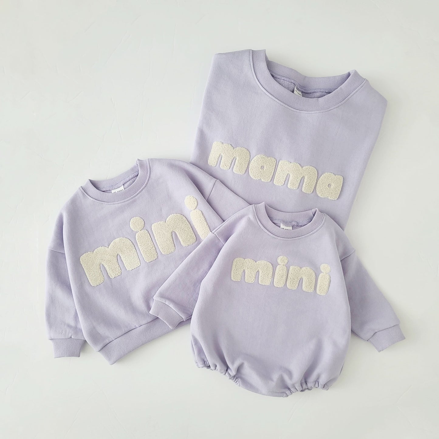 Baby Mini Sweatshirt Romper (0-18m) - Sweet Lavender - AT NOON STORE