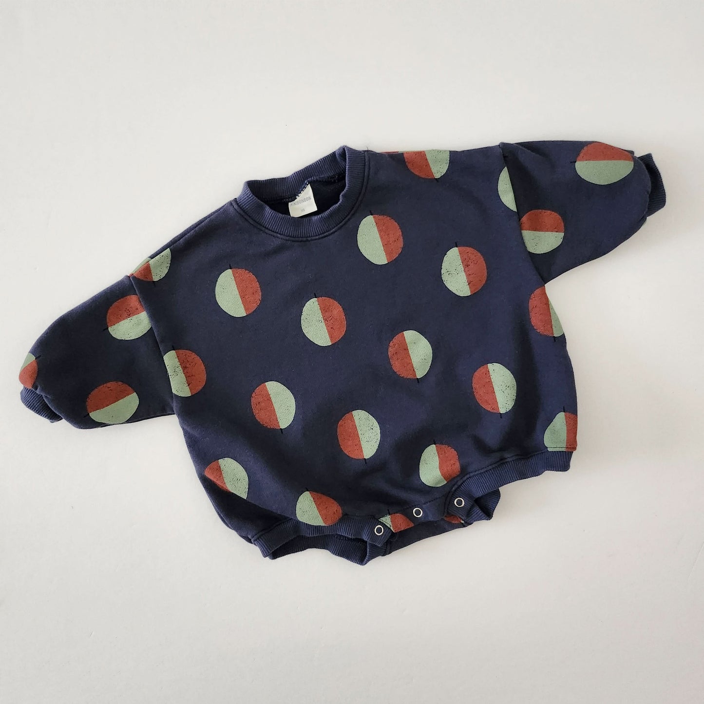 Toddler Balloon Print Sweatshirt Romper (3m-3y) - Navy - AT NOON STORE