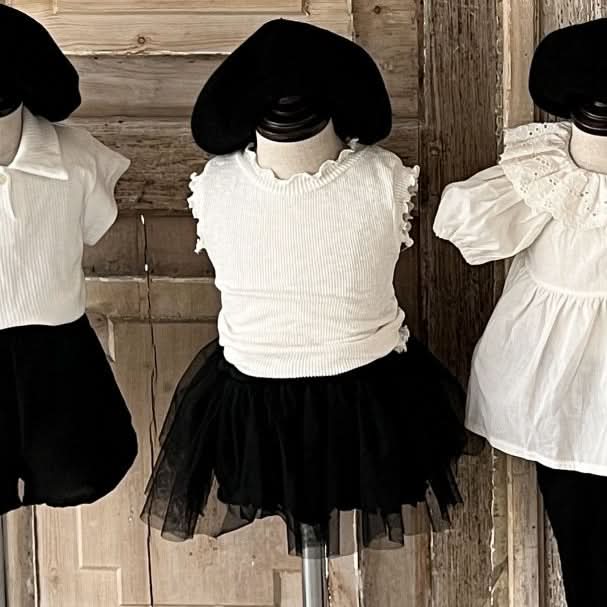 Toddler Aosta Lettuce-Edge Sleeveless Top(3m-5y) - 2 Colors - AT NOON STORE