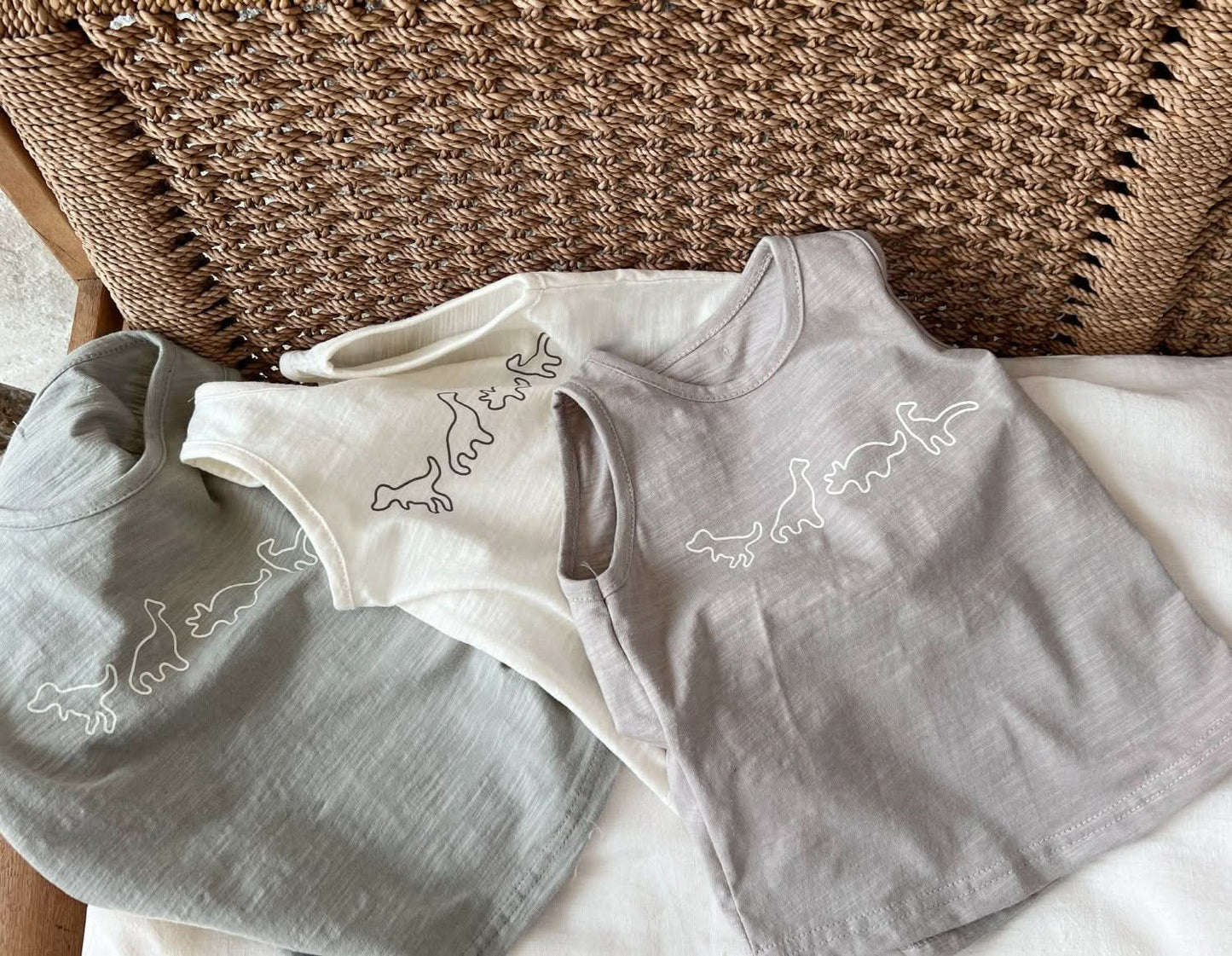 Toddler Dino Graphic Sleeveless Top (6-18m) -2 Colors - AT NOON STORE