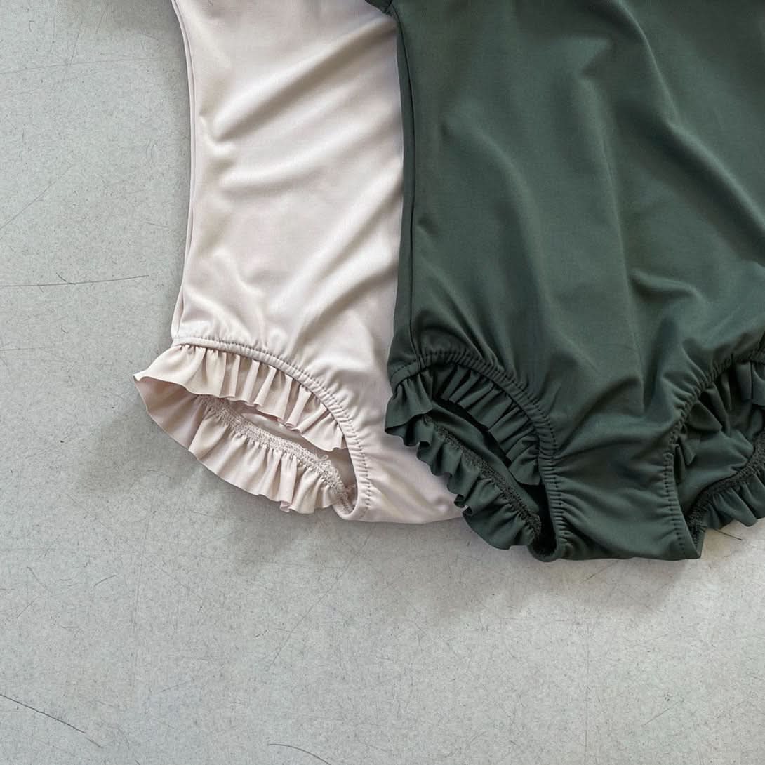 Toddler Coco Floral Embroidery Puff Sleeve One-Piece Swimsuit (1-4T) - 2 Colors - AT NOON STORE