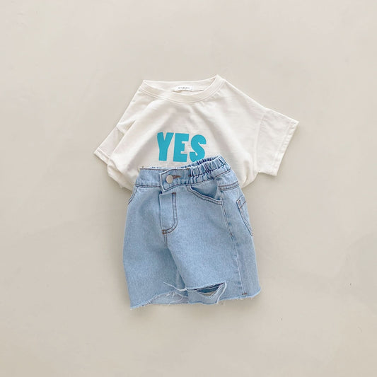 Toddler/Mom Yes Print Short Sleeve T-Shirt (2-7y, Mom) - Ivory - AT NOON STORE