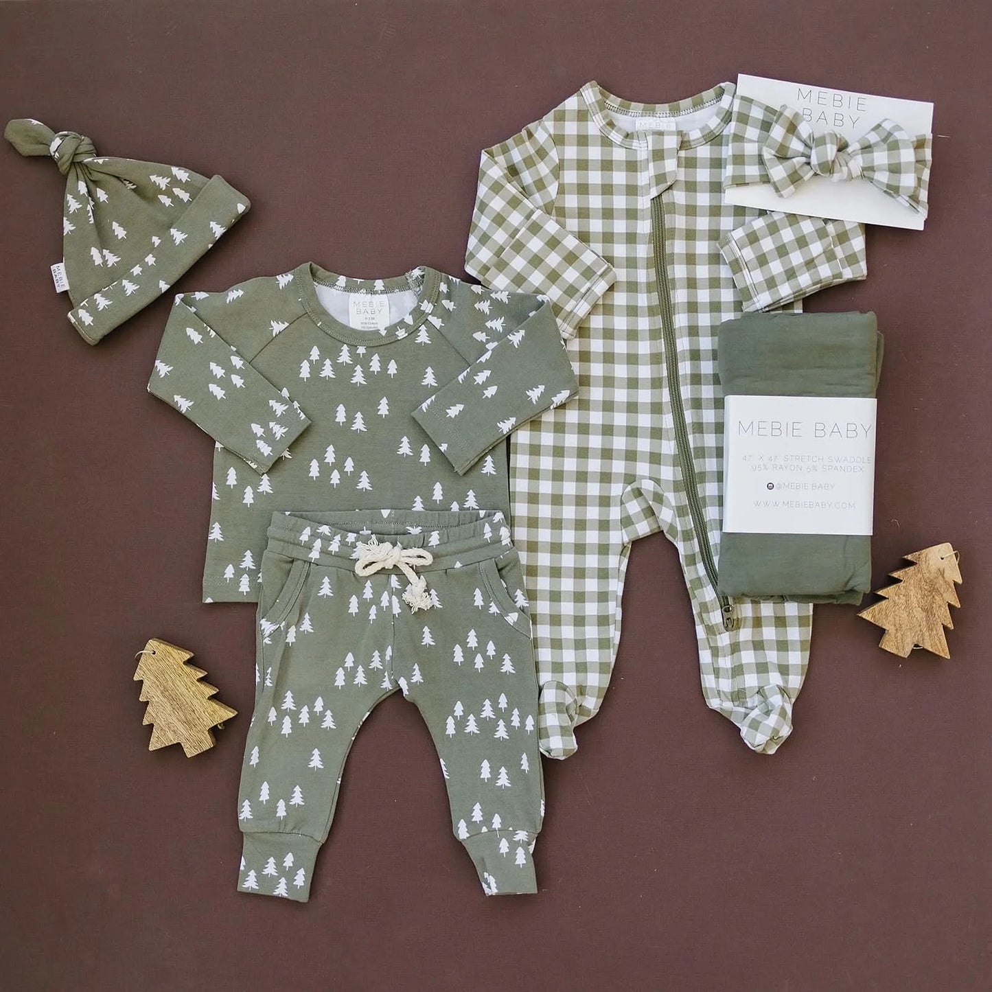 Baby Gingham Zipper Footed Pajama (Newborn -18m) - Green - AT NOON STORE