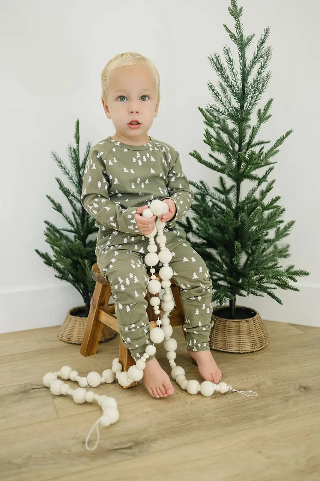 Baby Toddler Pines Two-piece Pocket Set (0-4T) - Olive - AT NOON STORE