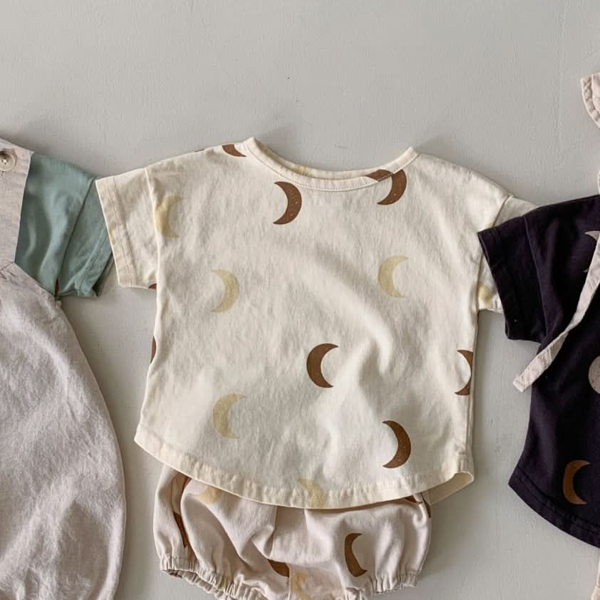 Baby BH Moon Print T-Shirt (3-18m) - 3 Colors - AT NOON STORE