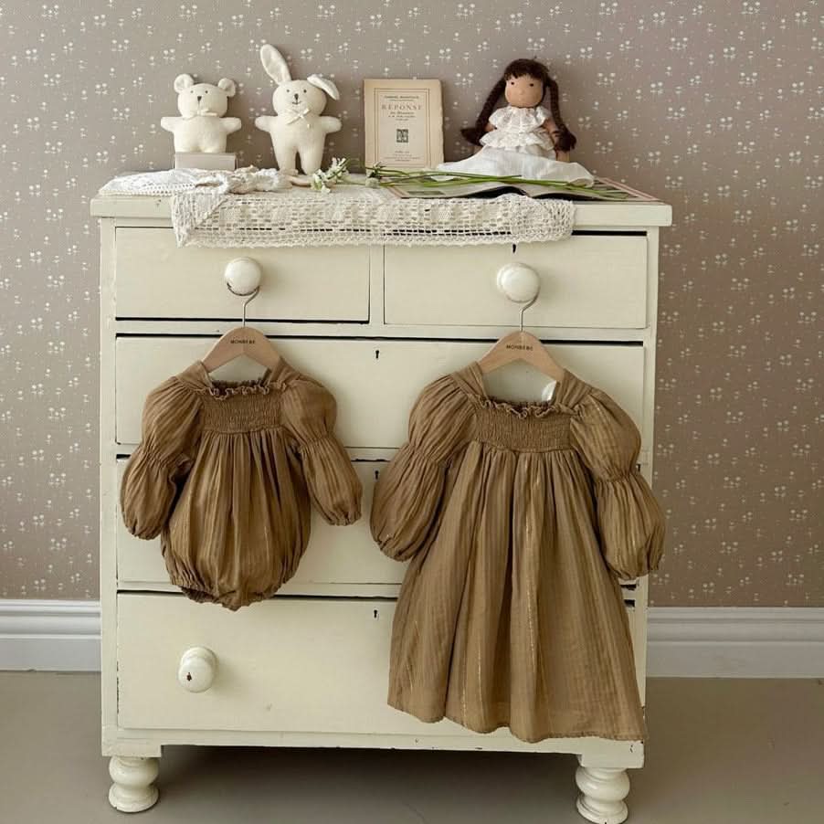 Baby Monbebe Angela Puff Sleeve Romper (3-24m) - 2 Colors - AT NOON STORE