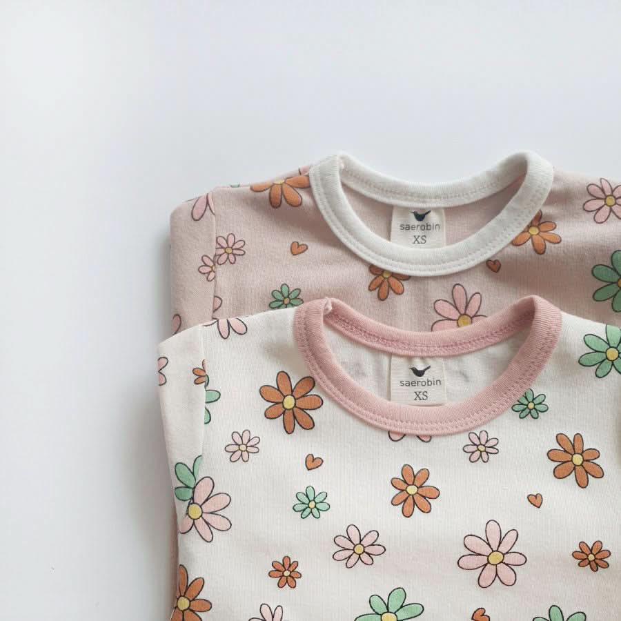 Kids Daisy Print T-shirt and Leggings Set (1-5yrs)  - Pink - AT NOON STORE