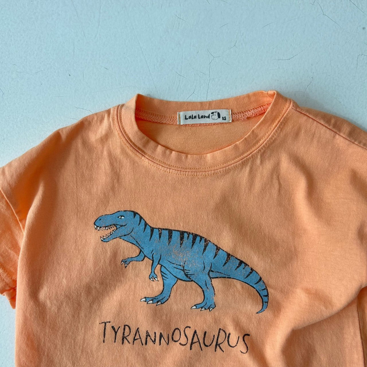 Kids Summer Dinosaur T-Shirt (1-5y) - Orange Tyrannosaurus