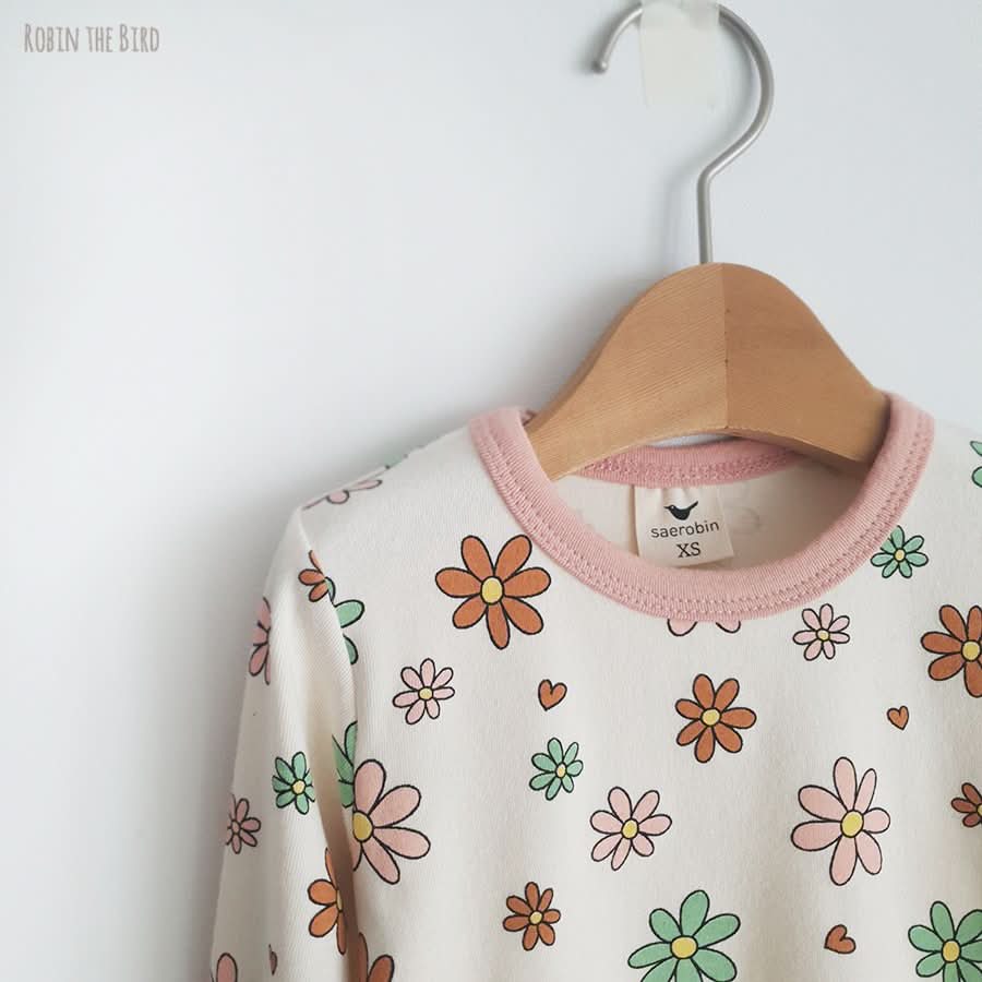 Kids Daisy Print T-shirt and Leggings Set (1-5yrs) - Cream - AT NOON STORE