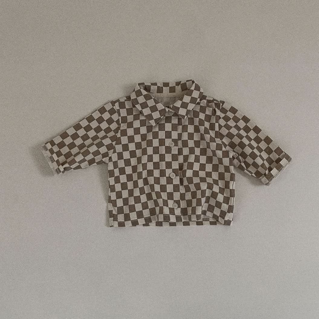 Toddler Checkered Shirt (3-36m) - Check Beige - AT NOON STORE