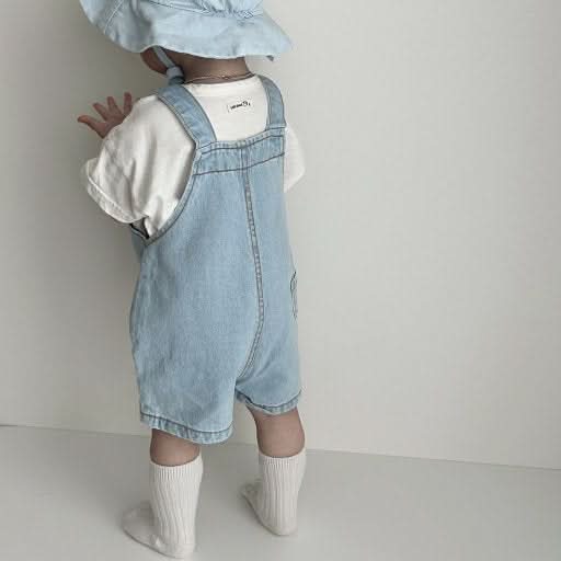 Baby Land Denim Shortalls (4-15m) - Blue - AT NOON STORE