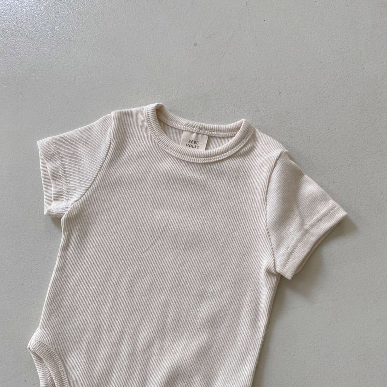 Baby BH Short Sleeve Ribbed Romper (3-18m) - 3 Colors - AT NOON STORE
