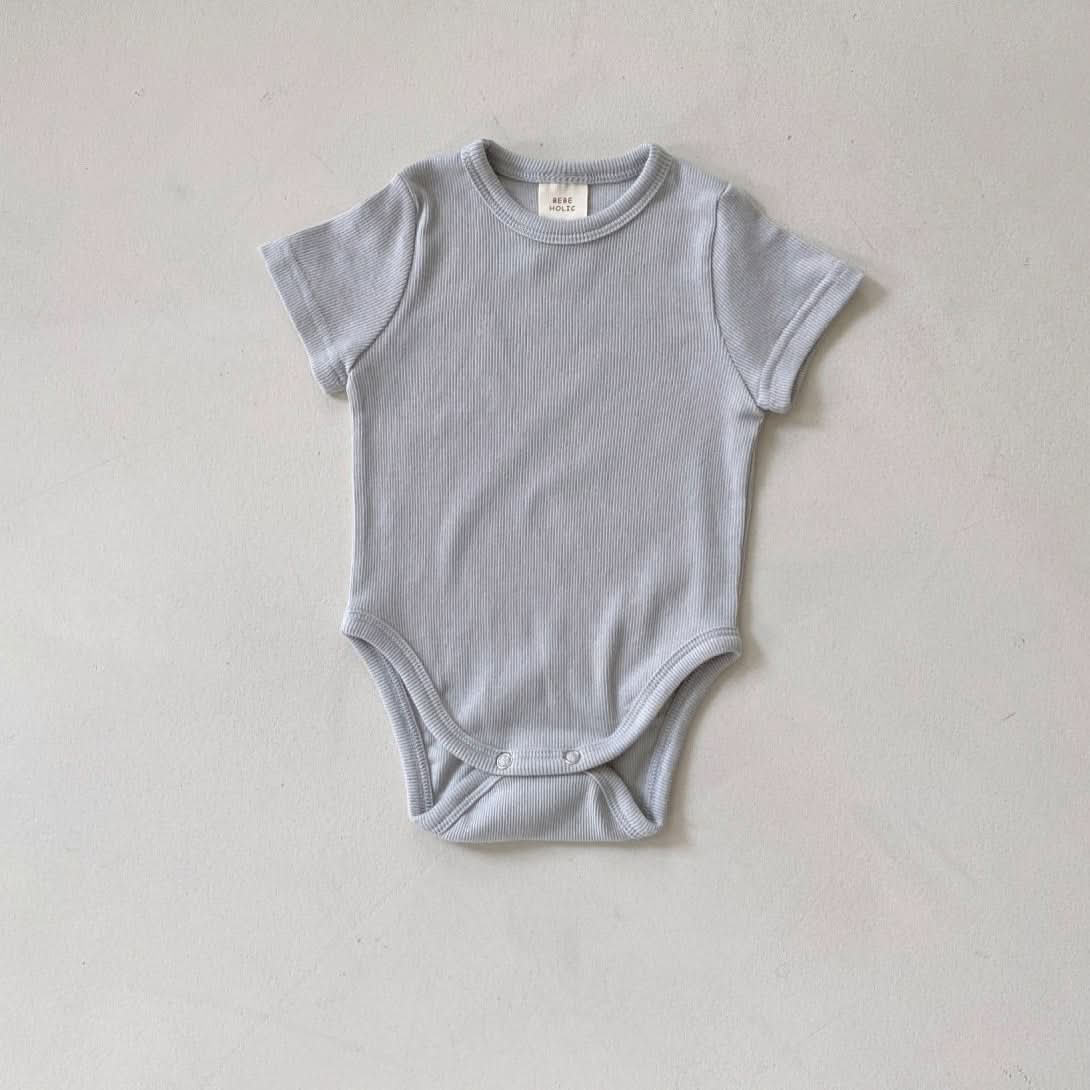 Baby BH Short Sleeve Ribbed Romper (3-18m) - 3 Colors - AT NOON STORE