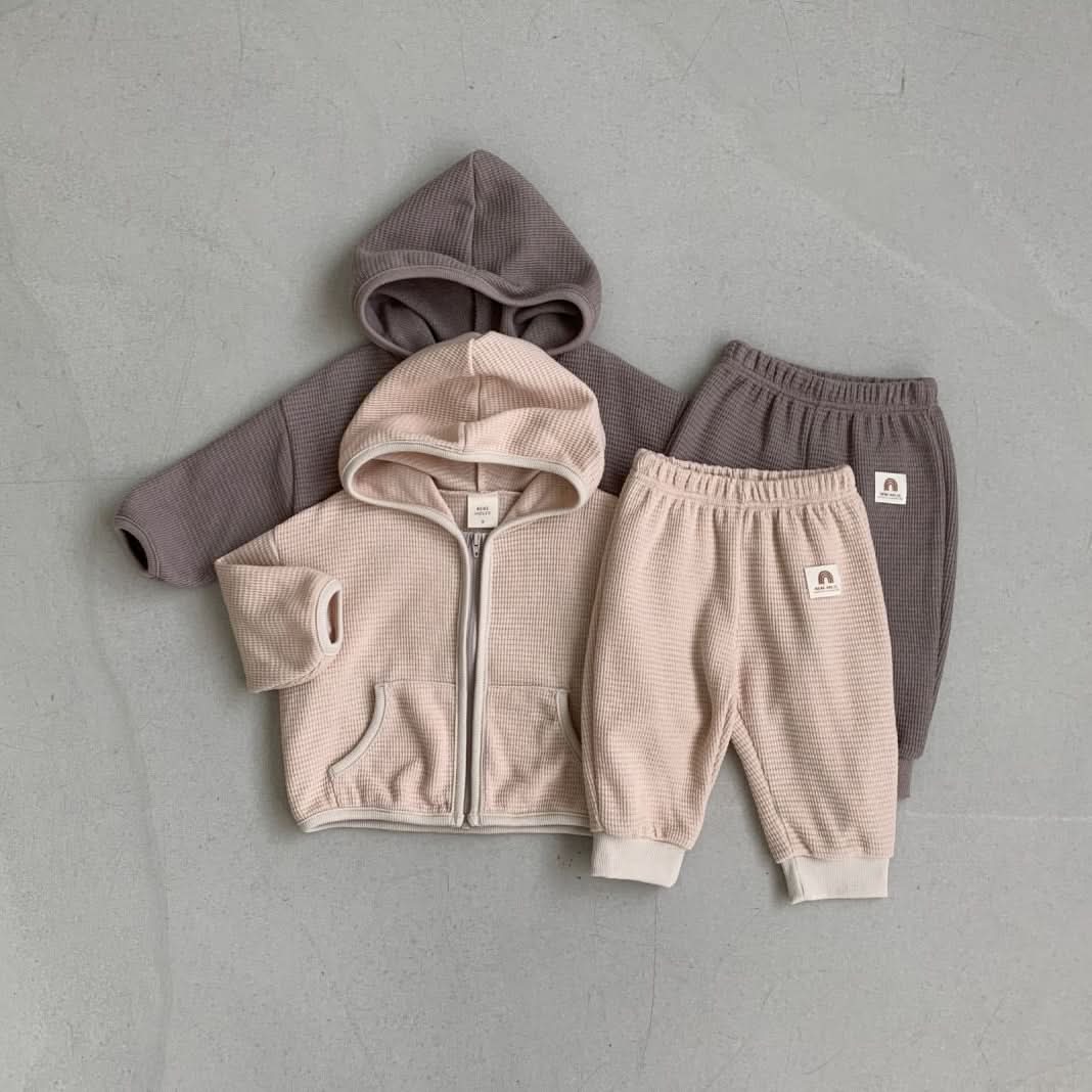 Baby BH Waffle Zip-Up Hoodie (3-18m) - 2 Colors - AT NOON STORE