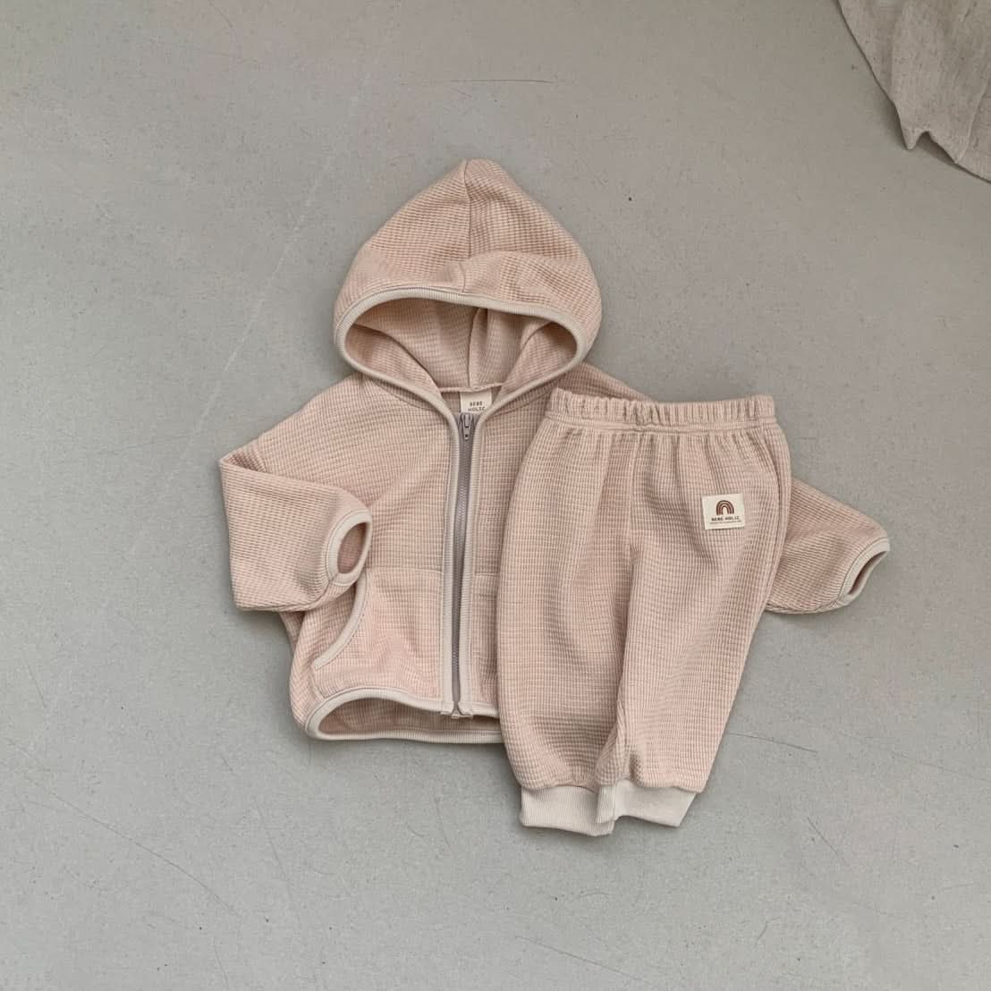 Baby BH Waffle Zip-Up Hoodie (3-18m) - 2 Colors - AT NOON STORE