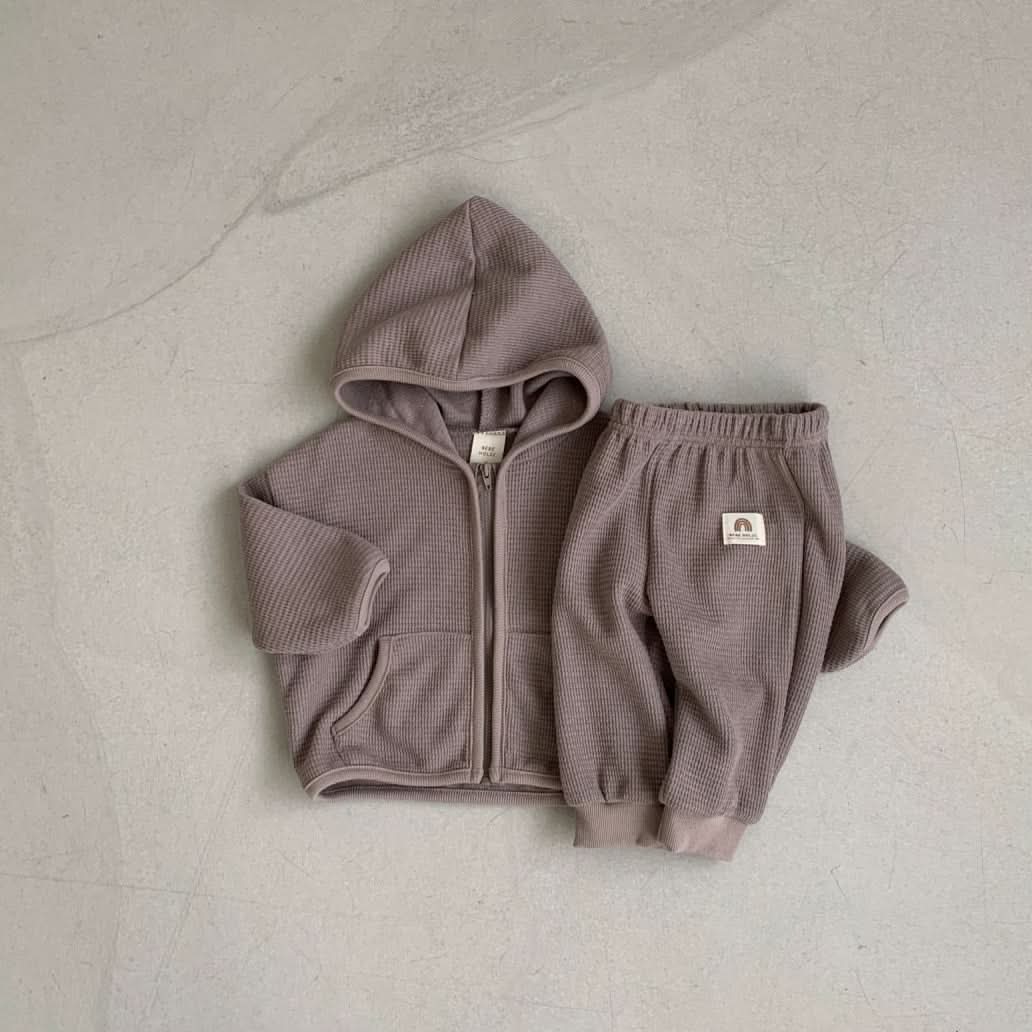 Baby BH Waffle Zip-Up Hoodie (3-18m) - 2 Colors - AT NOON STORE