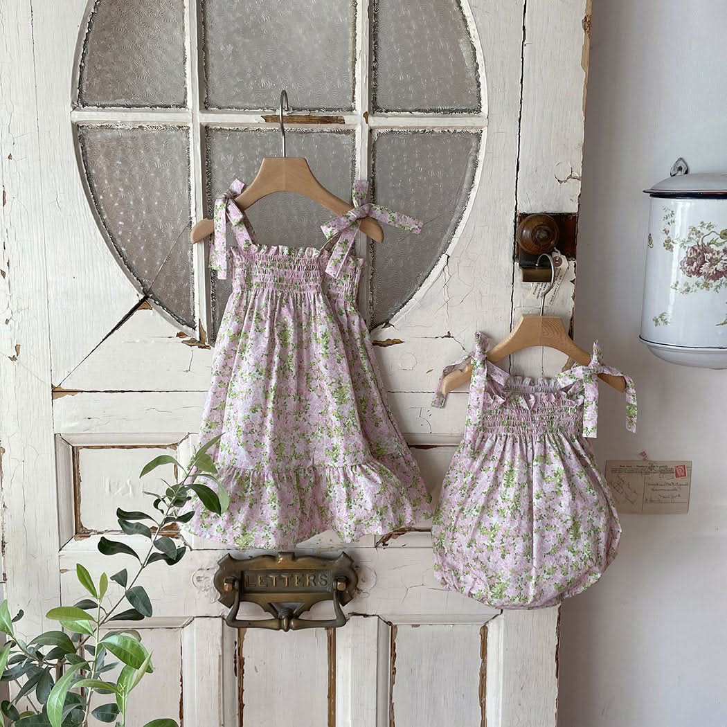 Toddler Milk Tie-Shoulder Dress (3m-2y)- Pink - AT NOON STORE