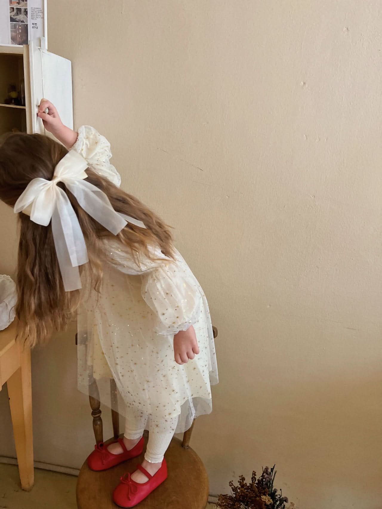 Kids Puff Sleeve Tulle Dress (2-5y) - Stars - AT NOON STORE