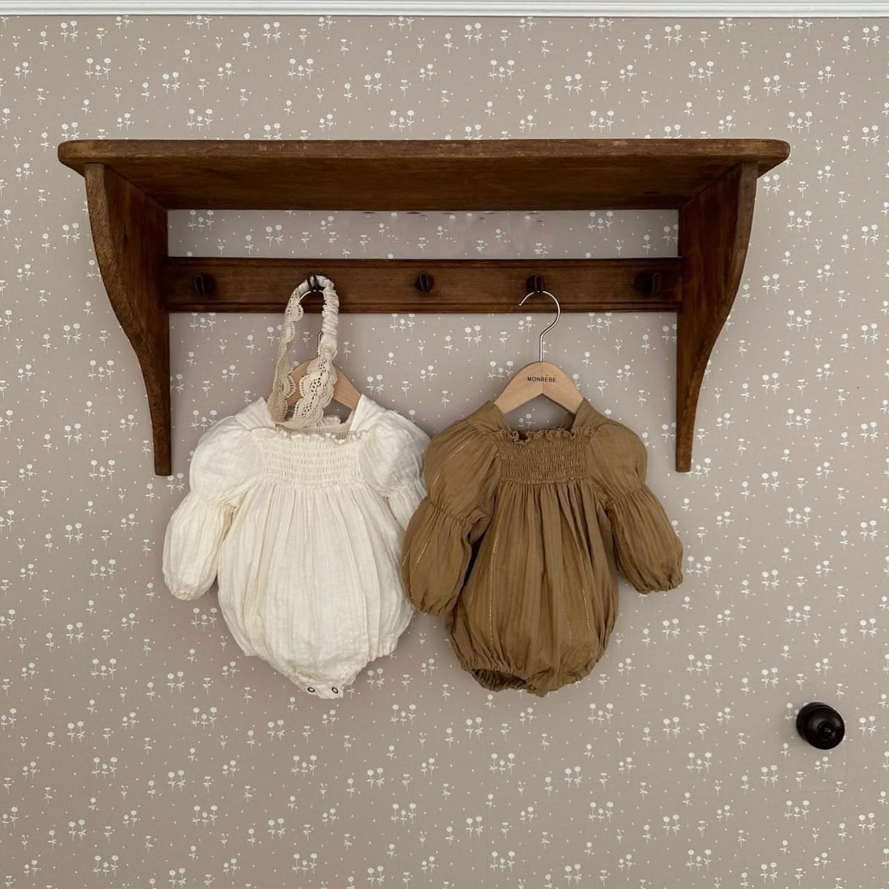 Baby Monbebe Angela Puff Sleeve Romper (3-24m) - 2 Colors - AT NOON STORE