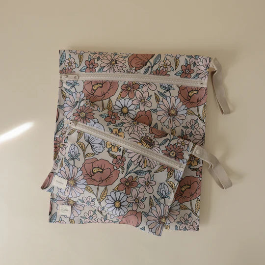 Mushie Water Resistant Wet Bag -Retro Flower