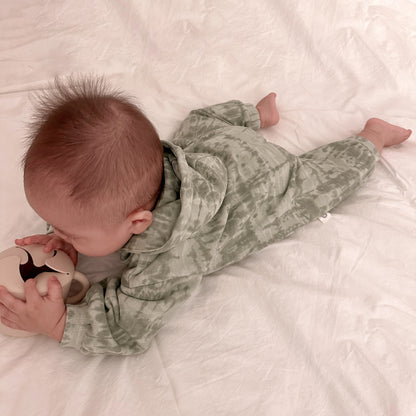 [At Noon Original] Baby Oversized Zip-Up Hoodie Jumpsuit (3m-4y)- Tie Dyed Multi - AT NOON STORE