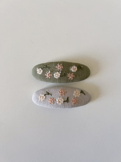 Girls Embroidery Hair Clips (2pk) - 4 Colors - AT NOON STORE