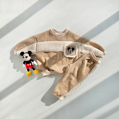 kids mickey sherpa trim set