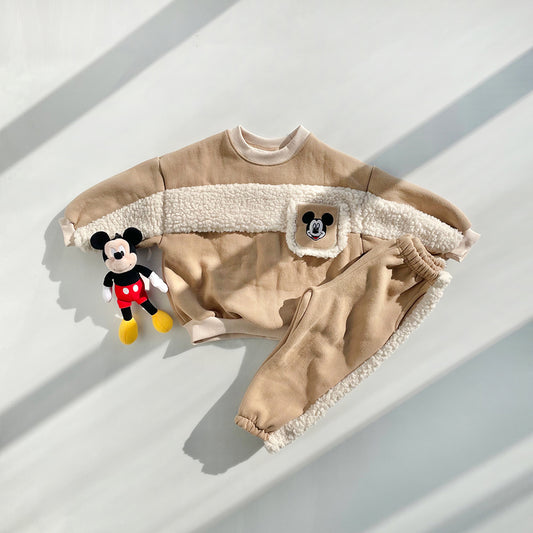 kids mickey sherpa trim set 