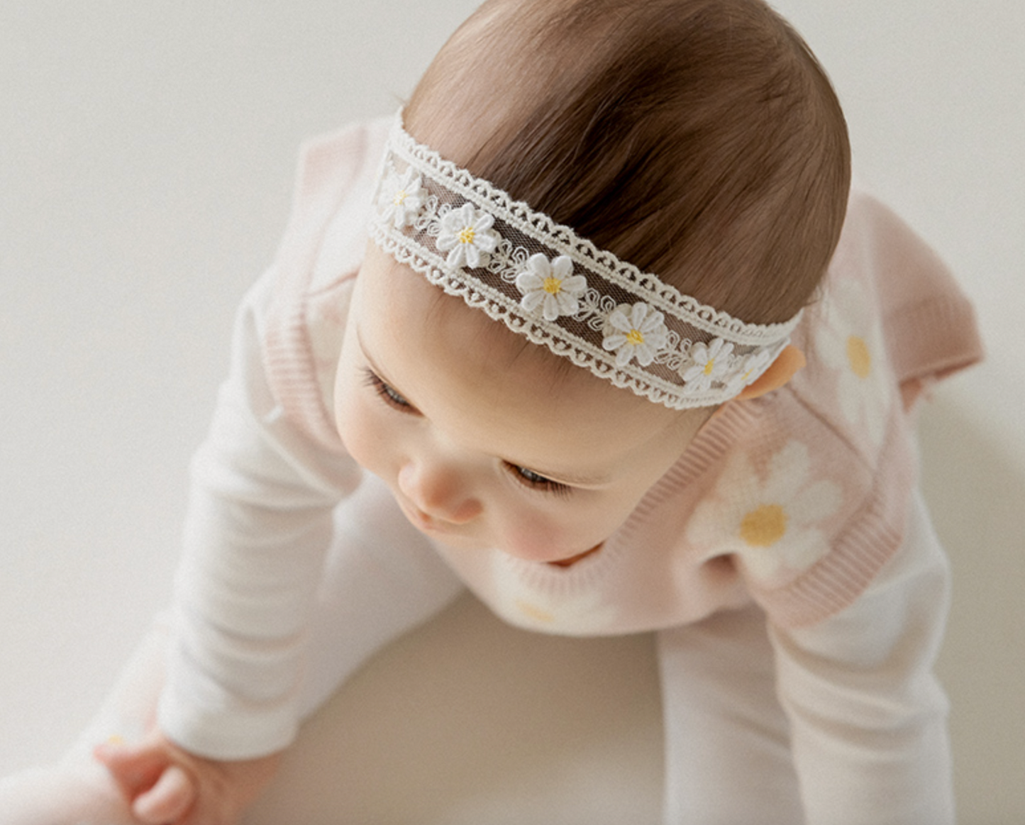 Baby Daisy Mesh Lace Headband (3-18m) - AT NOON STORE