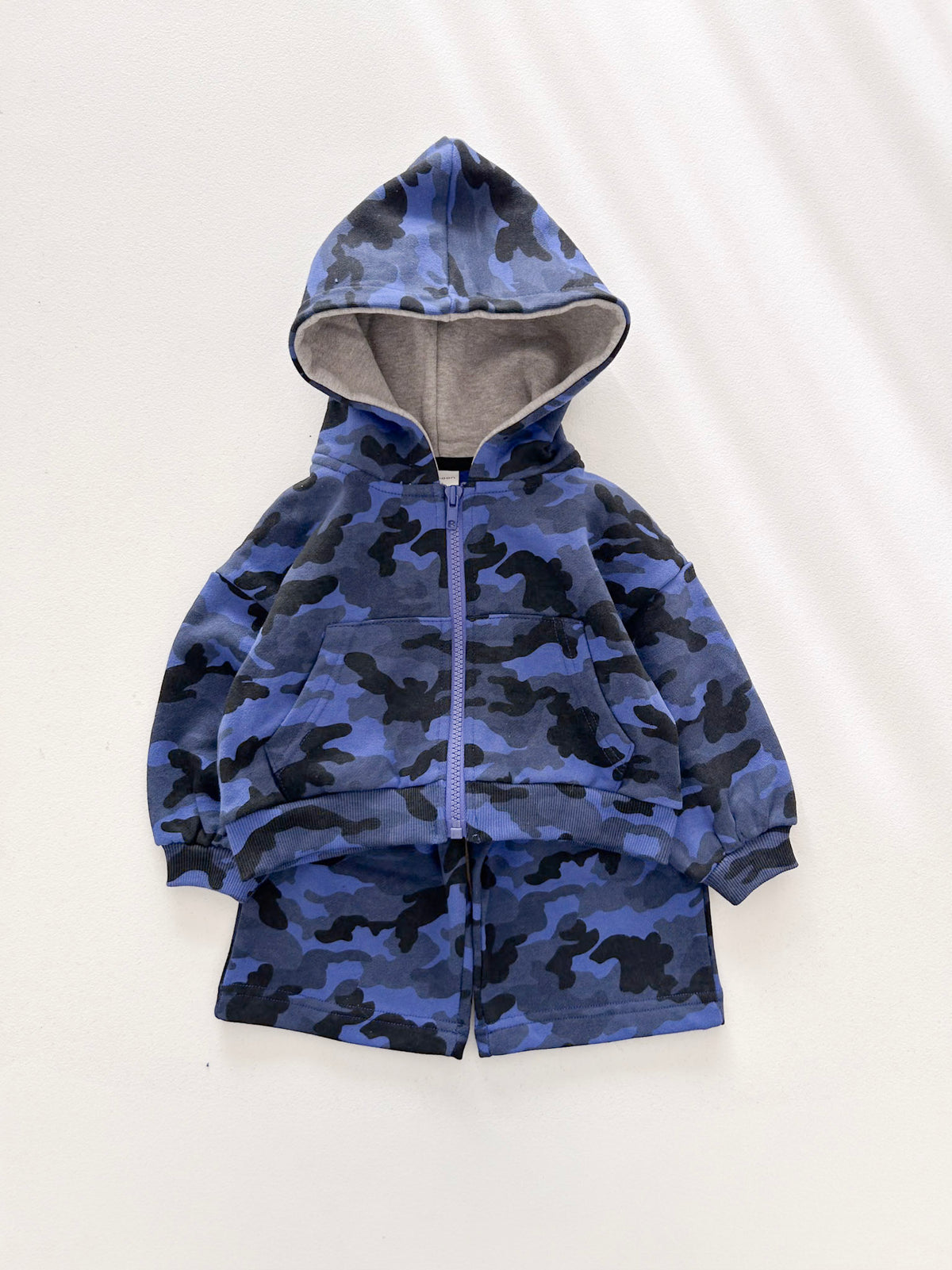 [At Noon Original Design] Kids Camouflage Zip-Up Hoodie (6m-7y) - Blue