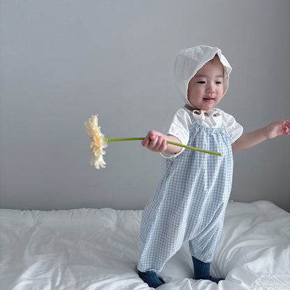 Baby Land SS26 Gingham Sleeveless Romper (4m-18m) - 2 Colors - AT NOON STORE