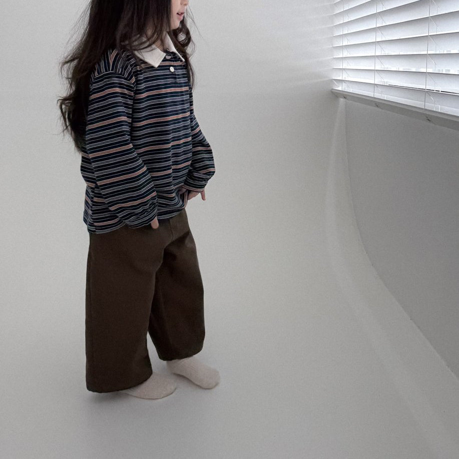 Toddler Bella F25 Collared Stripe Long Sleeve Top (1-6y) - 2 Colors