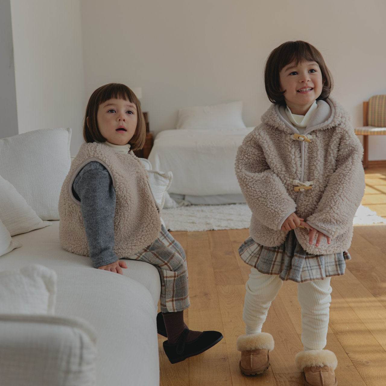 Toddler Land W25 Sherpa Duffle Hooded Jacket (1-6y) - 2 Colors