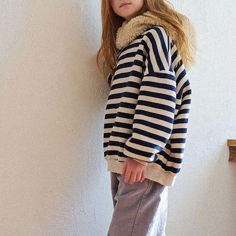 Toddler Soft Brushed Cotton Stripe Sweatshirt (15m-7y) -2 Colors