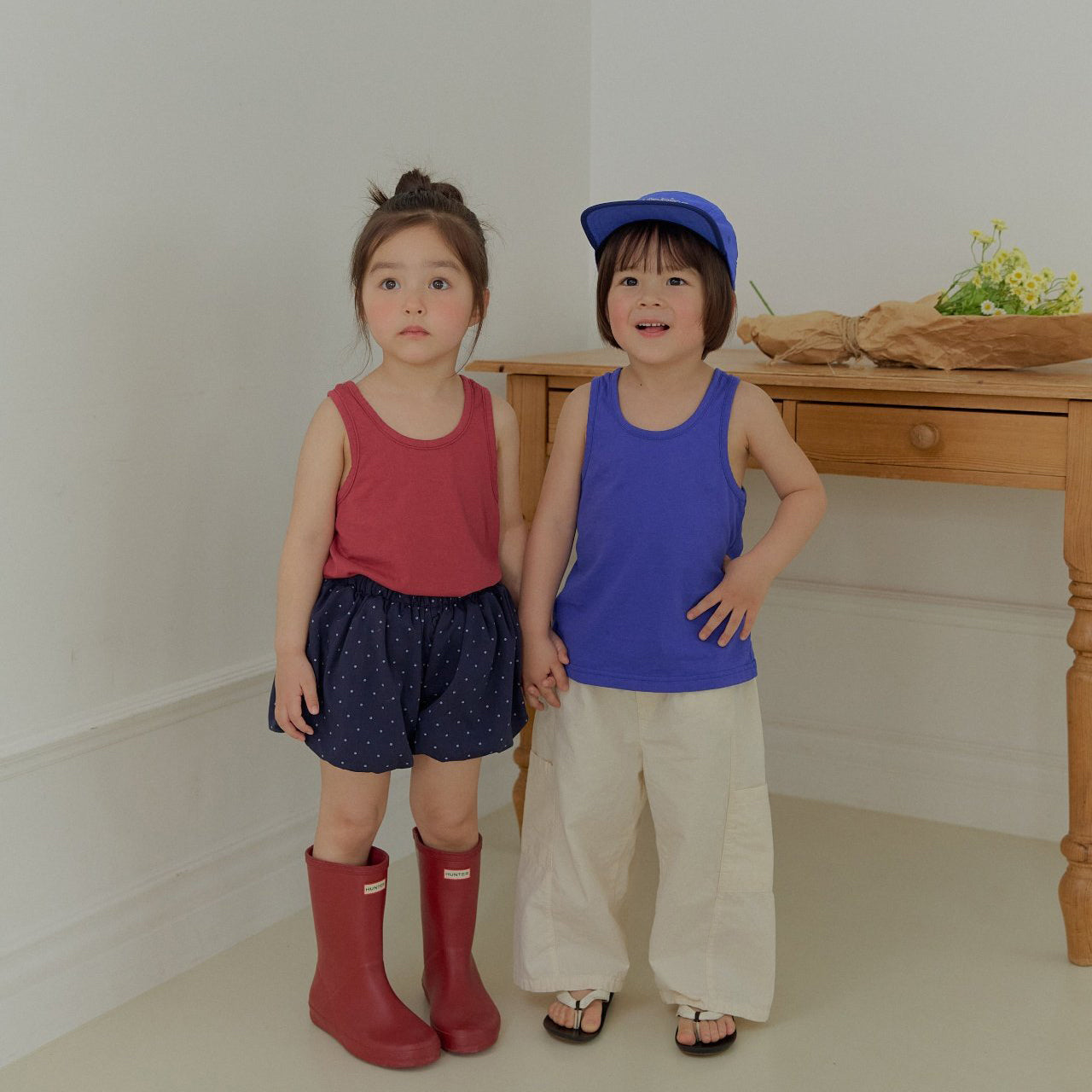 Toddler SS26 Polka Dot Balloon Shorts (2-7y) -Navy - AT NOON STORE