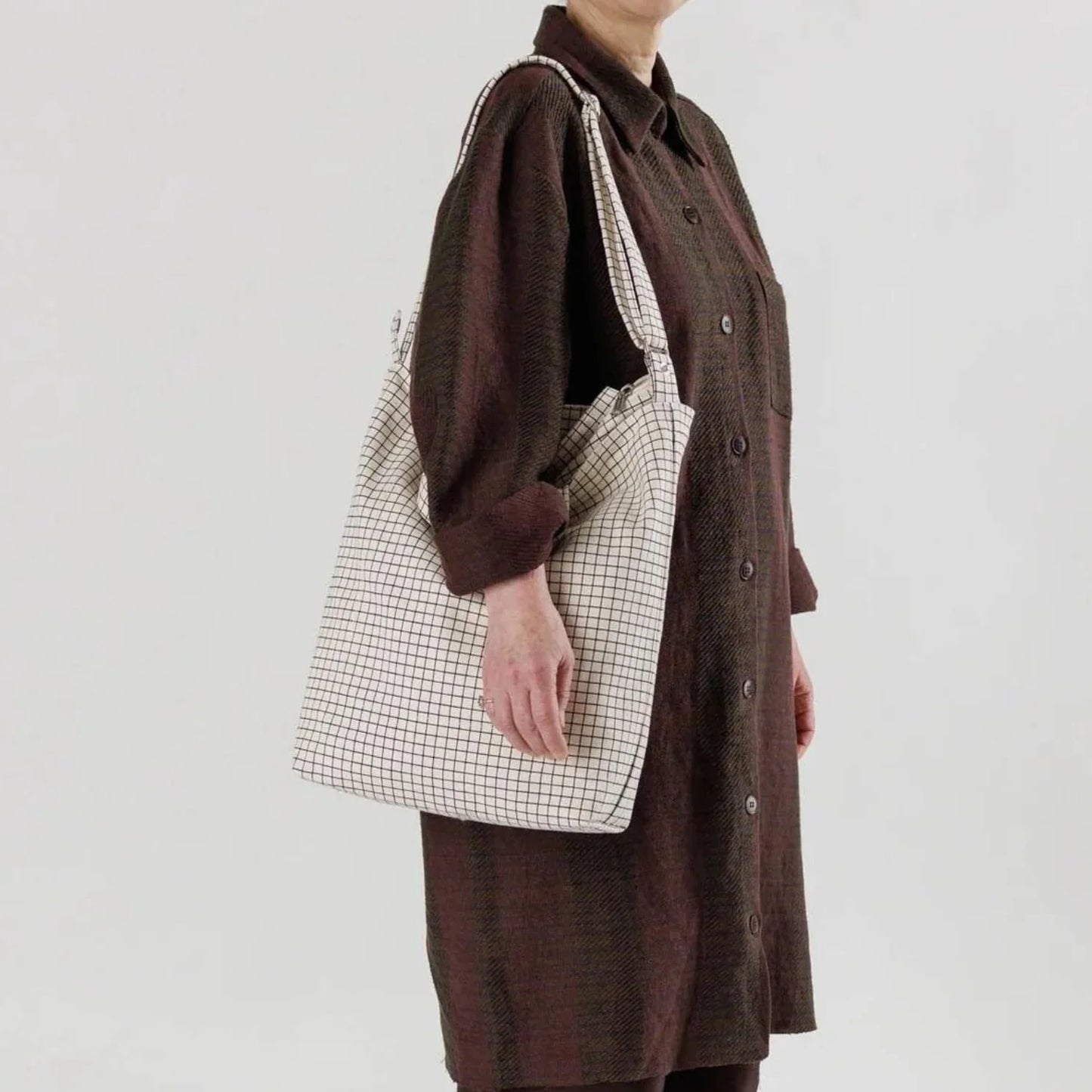 Baggu Zip Duck Bag - Natural Grid