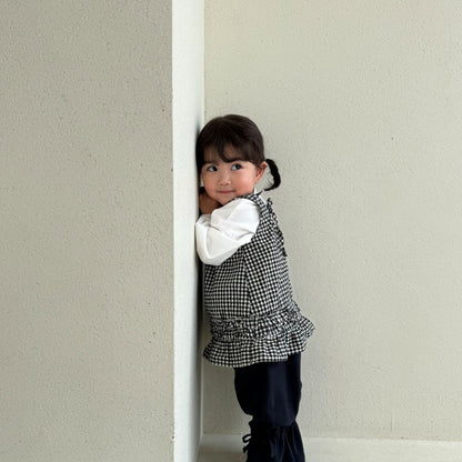 Baby/Toddler Bella F26 Gingham Tie Back Ruffle Dress (1-6y) - Black