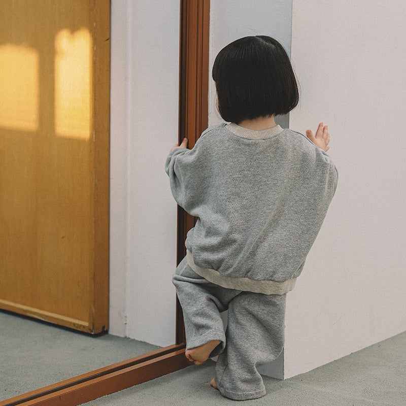 Toddler Mel SP26 Stitch Detail Long Sleeve Sweatshirt and Pull-On Pants Set (1-8y) - 2 Colors - AT NOON STORE