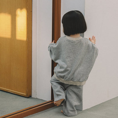 Toddler Mel SP26 Stitch Detail Long Sleeve Sweatshirt and Pull-On Pants Set (1-8y) - 2 Colors - AT NOON STORE