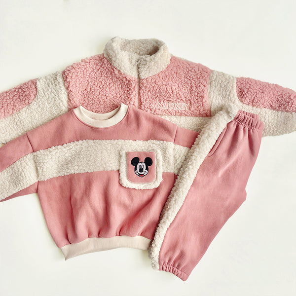 Toddler Mickey Sherpa Trim Pocket Top and Jogger Pants Set (1-6y) - Pink