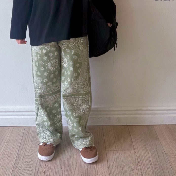 Kids SP26 Paisley Print Pull-on Pants (2-7y) - 2 Colors - AT NOON STORE